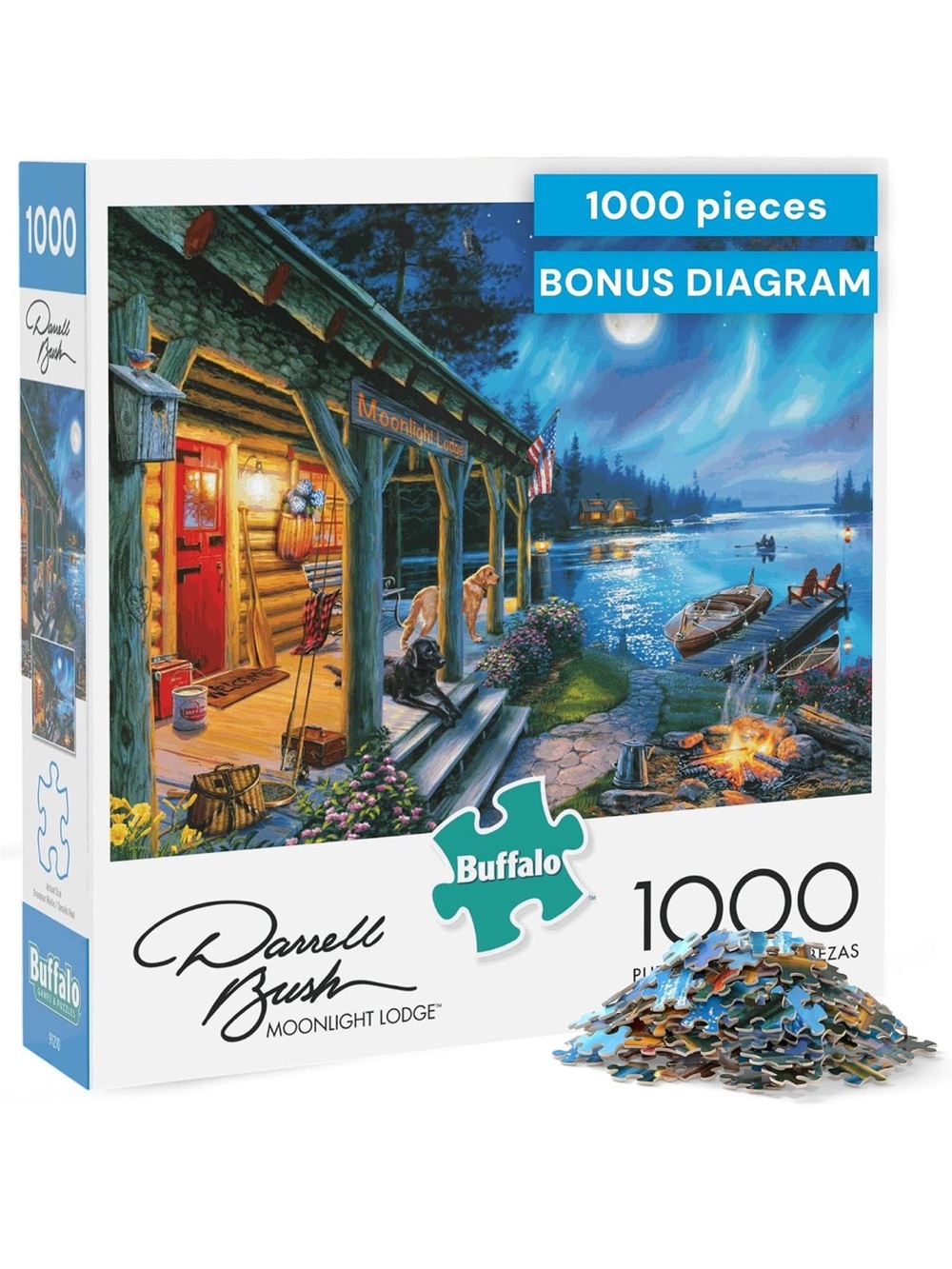 Buffalo 1000-Piece Moonlight Lodge Puzzle - Blue